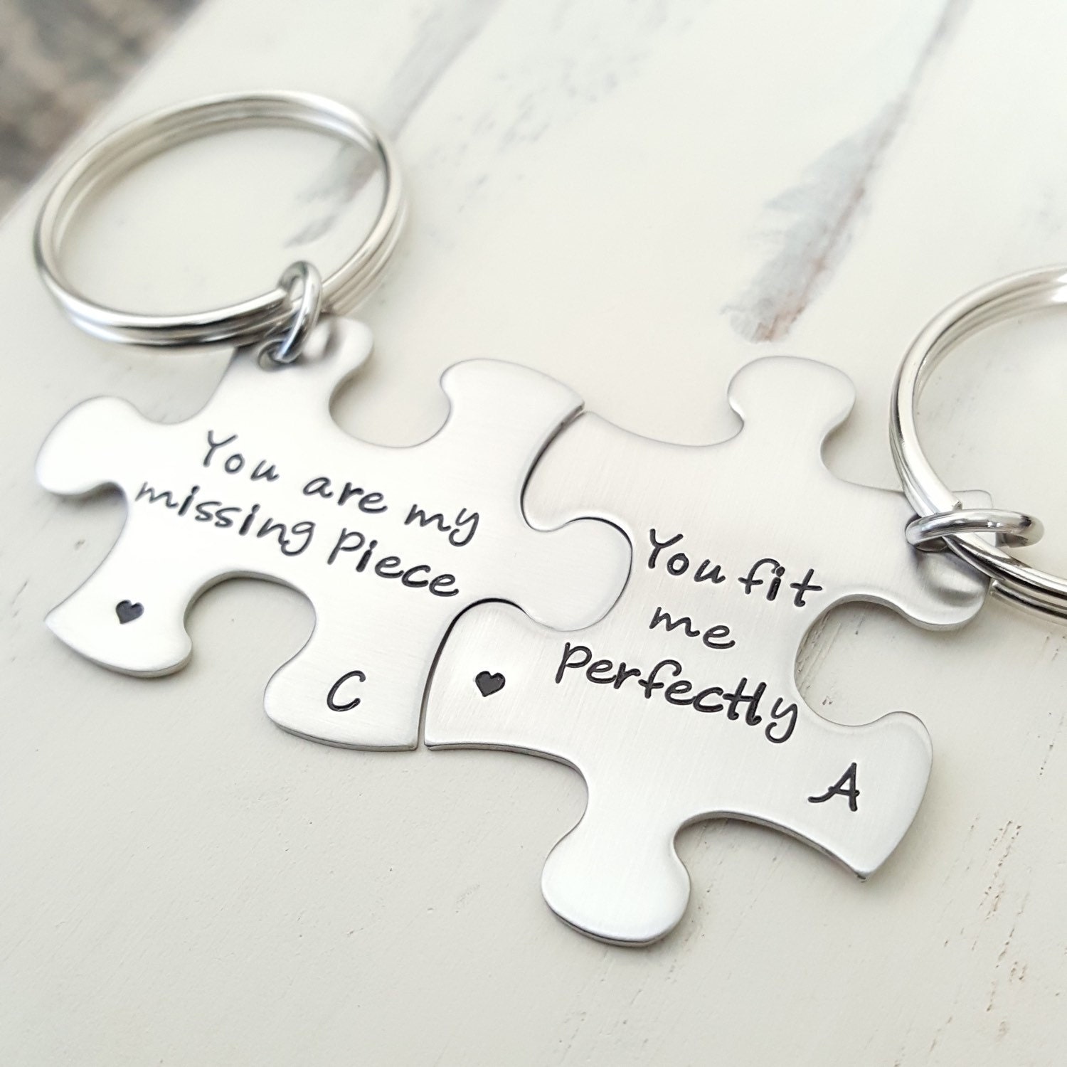 Puzzle piece keychains you are my missing piece custom hand