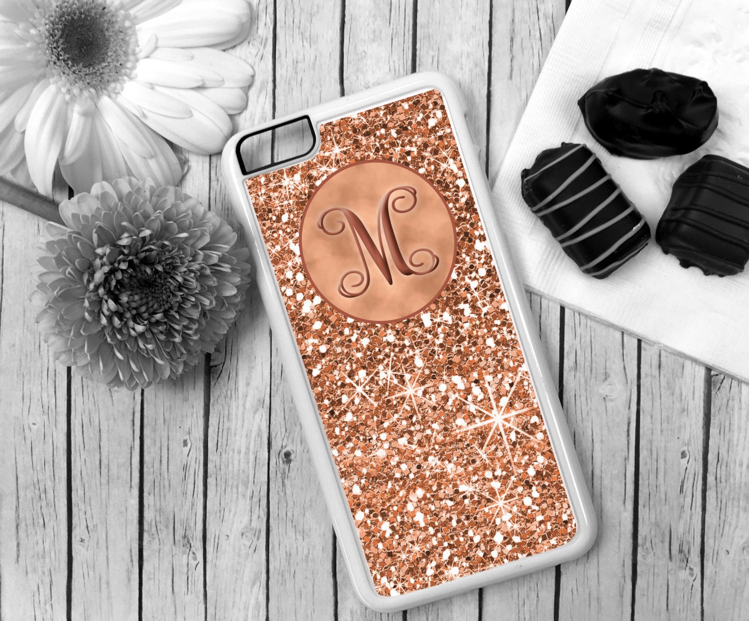 Rose Gold Cell Phone Case Monogrammed Personalized iPhone 7s