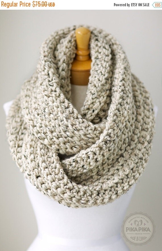 SUMMER SALE Oversized infinity scarf chunky by PikaPikaCreative