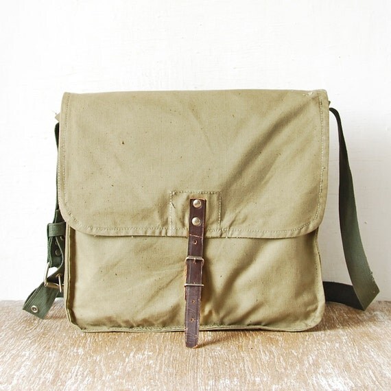 Military Green Canvas Bag Cross Body Bag Messenger Bag Army