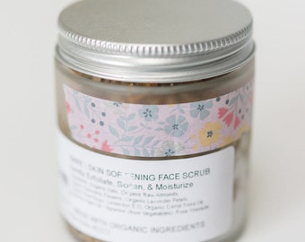 BARE | Skin Softening | Organic Face Scrub | Oats | Almonds | Calendula | Lavender | Rose