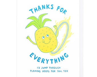 Thanks for Everything Pineapple Letterpress Card
