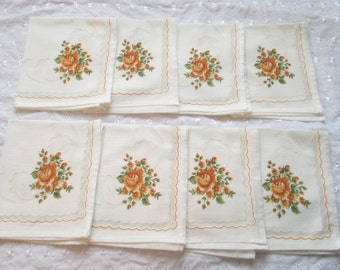 Yellow Rose Serviettes, Yellow Rose Napkins, Burnt Umber Serviettes, Burnt Umber Napkins, Burnt Umber Line