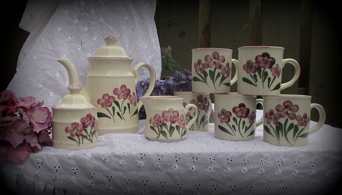 Vintage Tea Set Regent Stone Purple Stoneware