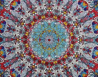 3d Psychedelic Sunburst Tapestry Glow in the Dark 60 x 90