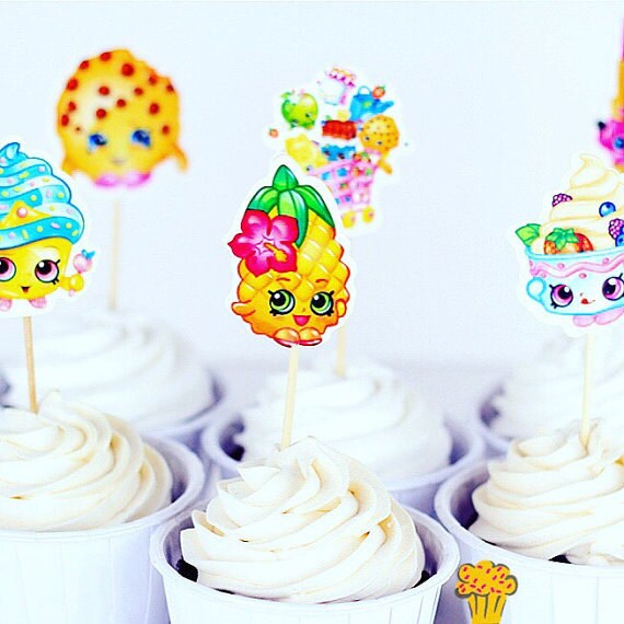 Shopkins Cupcake Toppers by PartyPrincessCouture on Etsy