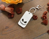 Jack Skellington keychain Halloween keychain Cute skeleton cardboard keychain nightmare before christmas Pumpkin King eco friendly gift 