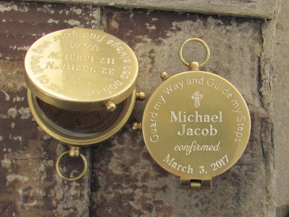 Compass. engraved compass. godfather gift. personalized.