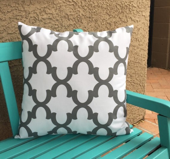 Sofa Cushion Cover 26x26 Gray Pillow Cover Grey by HomeMakeOver