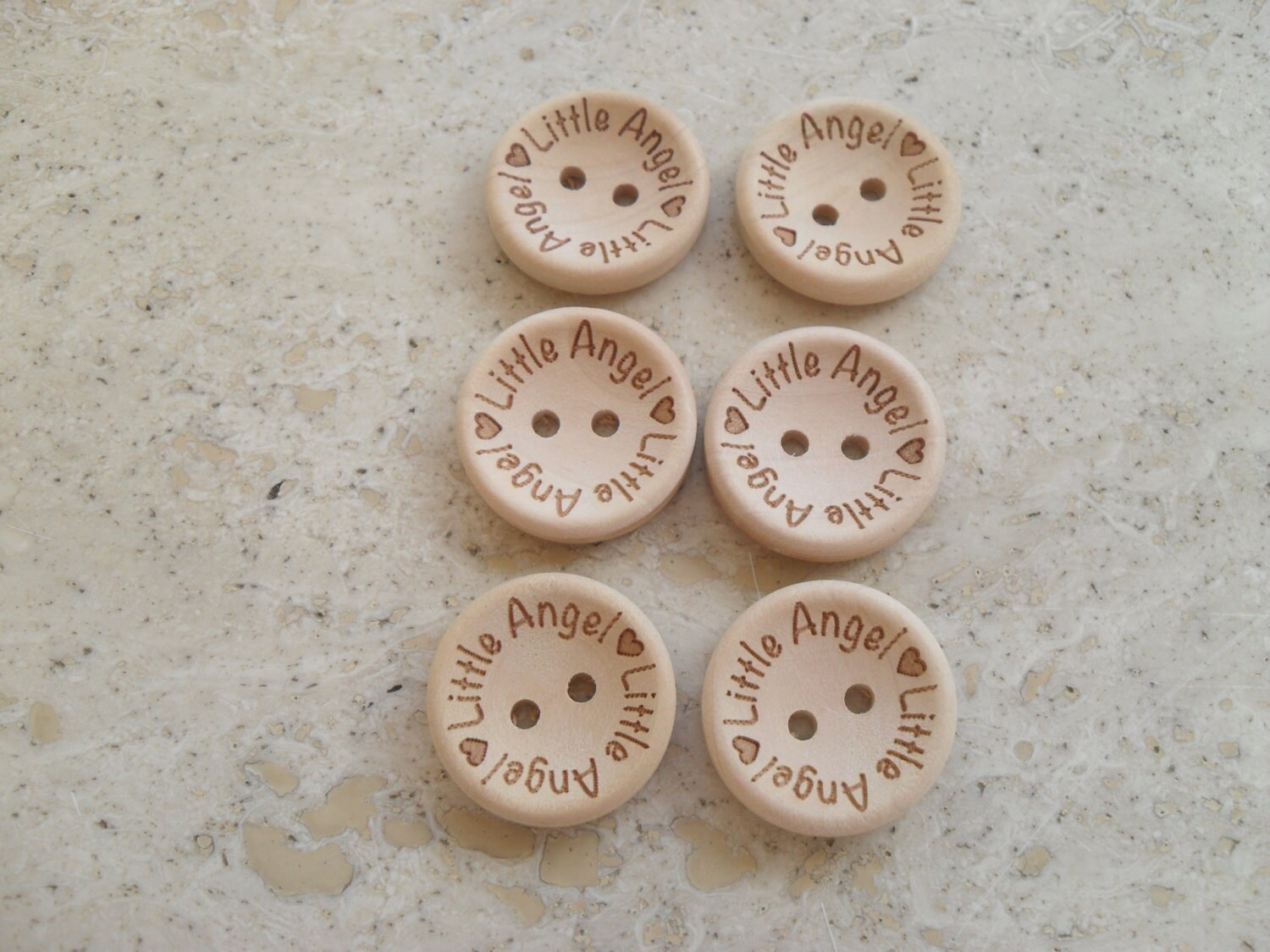 Ten Baby Girl Buttons Baby Buttons Round Wooden Buttons X 10