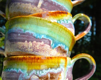 Ceramic Cappuccino Mugs - Ocean Love