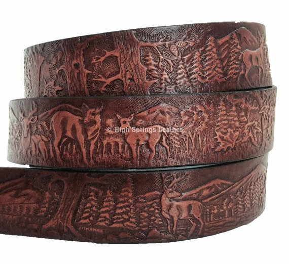 Deer Leather Belt by HighSpringsLeather on Etsy