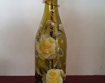 Hand-Painted Glass Wine Bottle Incense Burner