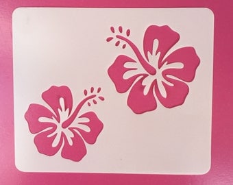 Hibiscus Stencil, Mylar, Reusable, Hibiscus, Craft Stencil, Painting Stencil, Stenciling, Template, Stencil, Flower