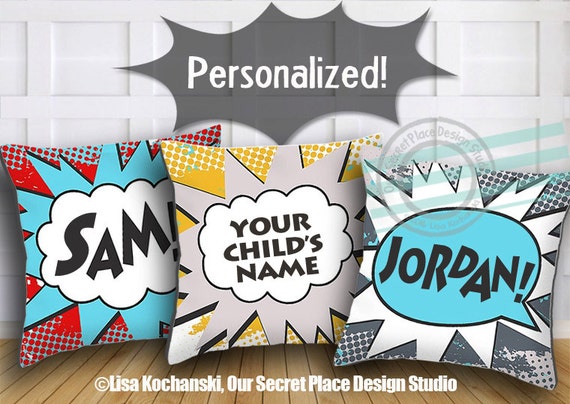 Personalized Pillows for Kids Superhero Throw Pillow Cover
