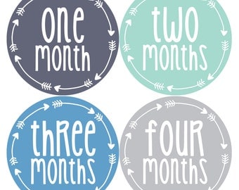 Baby Boy Month Stickers Monthly Baby Sticker Monthly Baby Stickers Baby Month Stickers Arrows Milestone Stickers Photo Stickers 1018