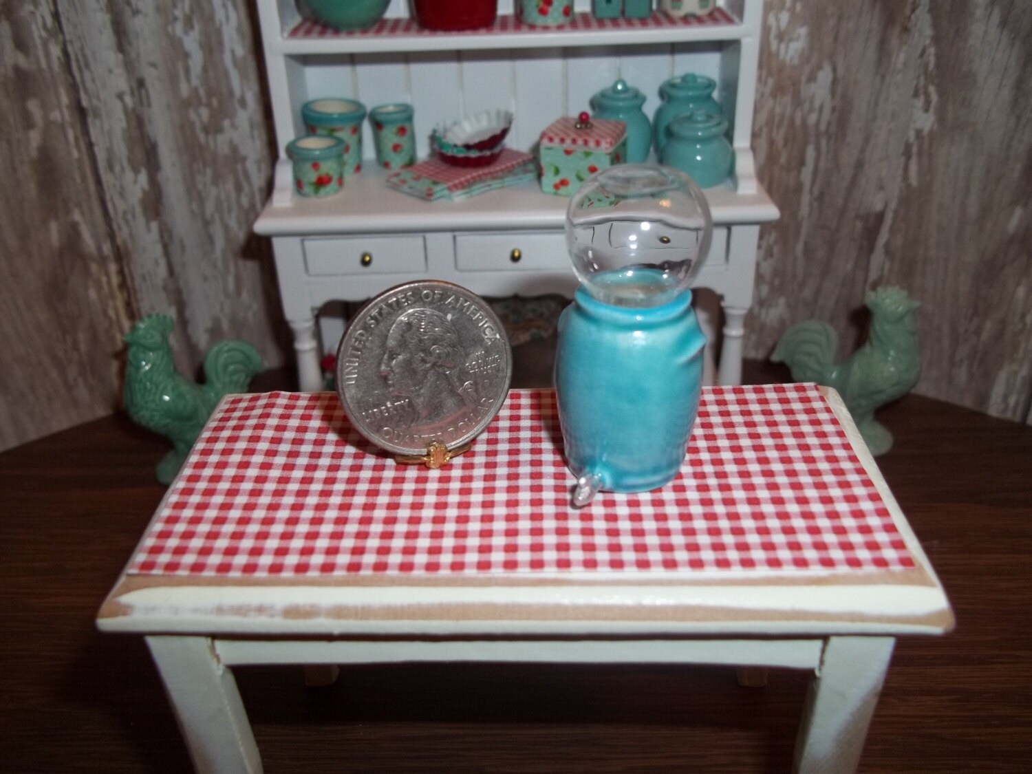 Dollhouse Miniature Country Ceramic Water Crock / Cooler
