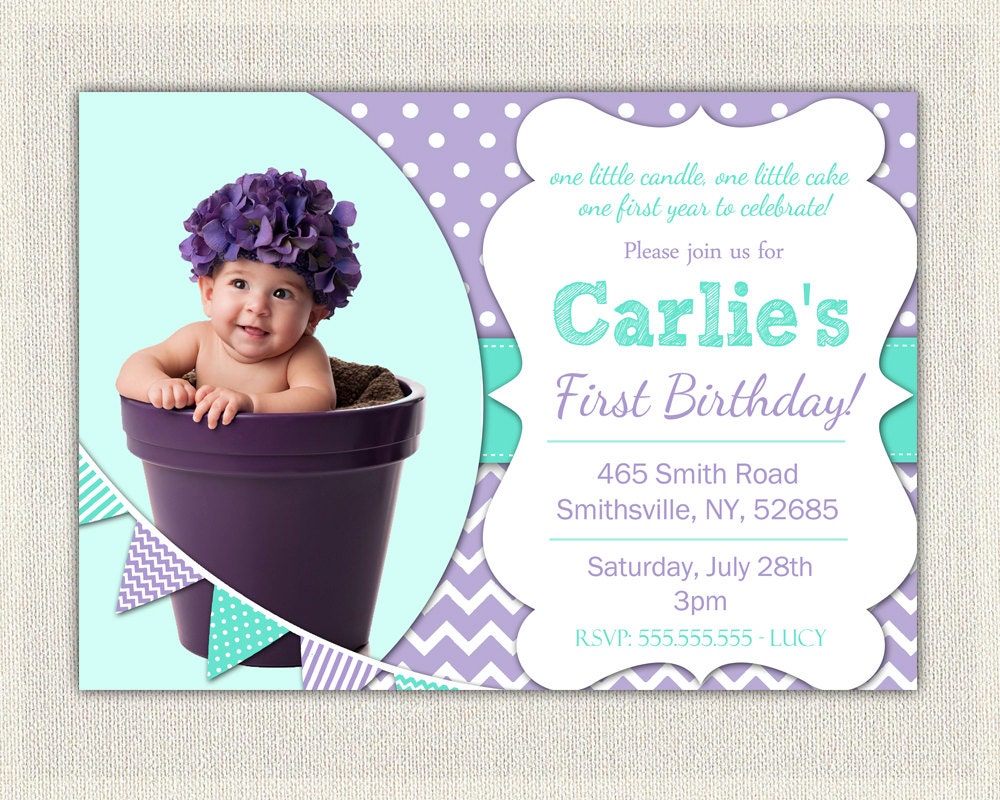 Girls Purple Invitations 7