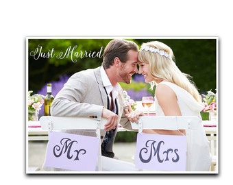Wedding Announcement Card - Just Married Announcement - Wedding Thank You Card - Photo Thank You Card - Just Married Thank You Card