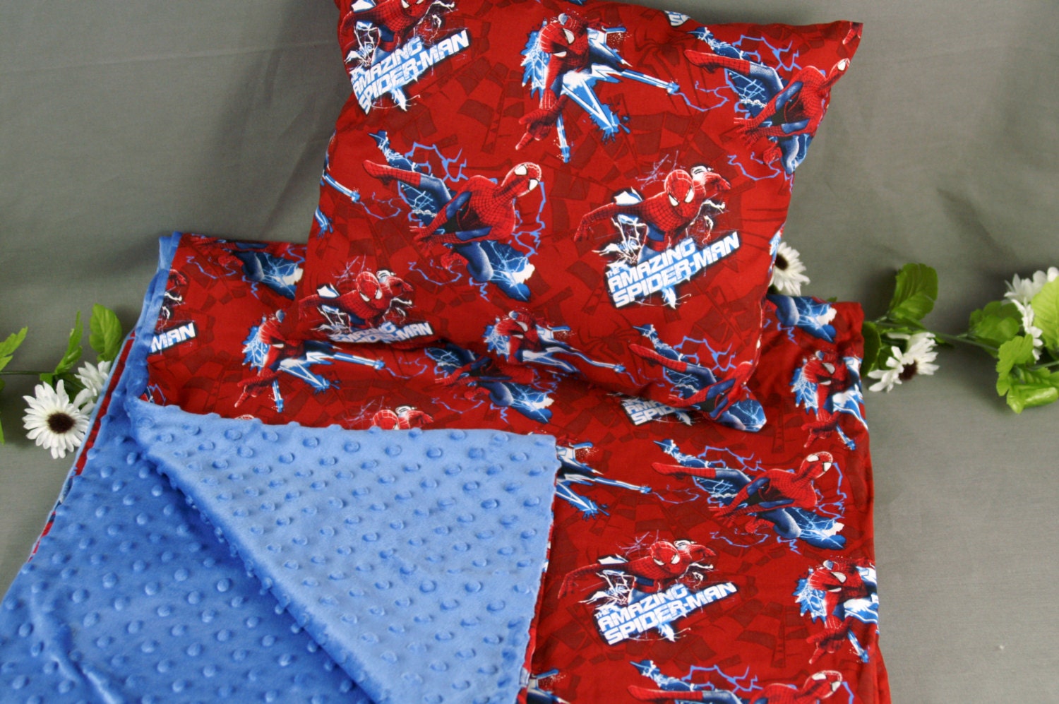 Nap time Blanket and Pillow Set Toddler and Kids Minky