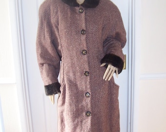 Rare Authentic Vintage 40's/50'S Wool/Mohair Blanket Weave Coat sz 10/12 * Pristine