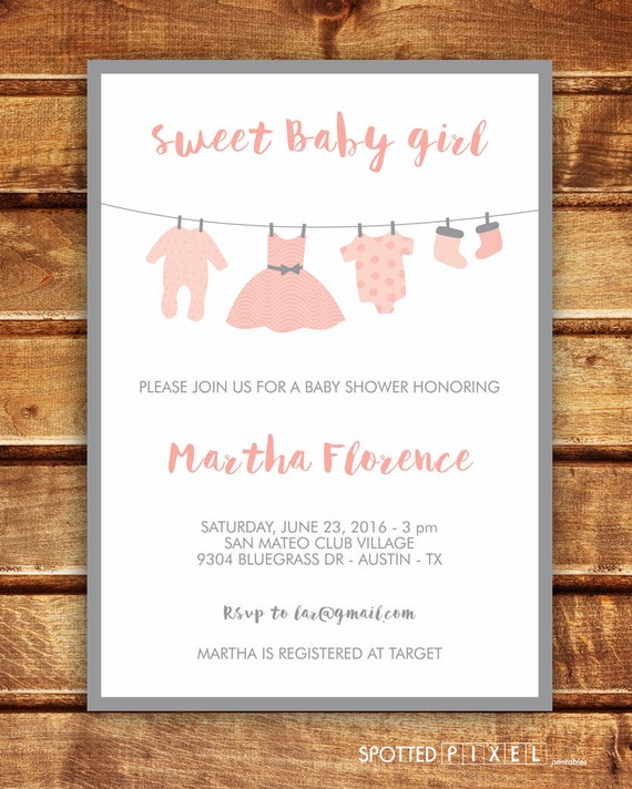 Items similar to Girl Baby Shower Invitation on Etsy