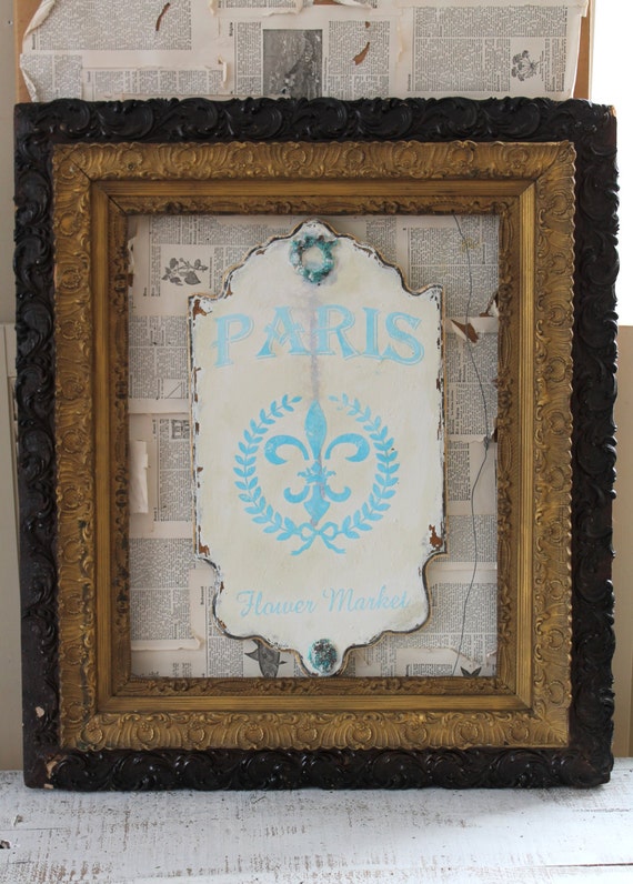 Download PARIS Flower Market Wooden Sign Hand Painted Raised Stencil