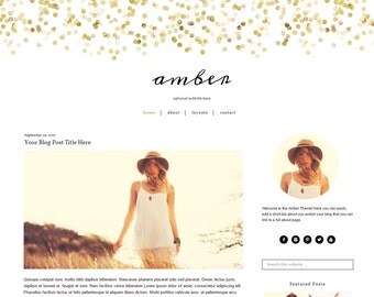 WordPress Theme - Gold WordPress Theme - Feminine WordPress Theme - Mobile Responsive - Genesis - Instant Download