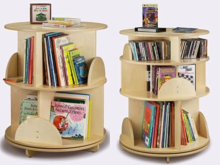 Lazy Susan Bookcase All Natural Wood Handmade Unique