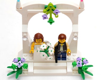 Custom Lego Minifigure Bridal Couple Wedding by DivinityBraid