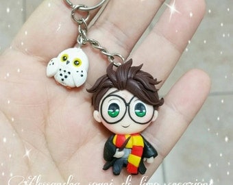 Harry potter keychain edwige owl fimo polimer clay gryffindor hogwarts