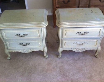 Two Stunning Matching Vintage French Provincial Nightstands by Hickory Each 399 Dollars
