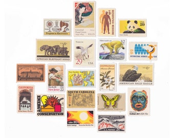 Collection of 20 Unused US Vintage Postage Stamps - Yellow/Orange - vps7