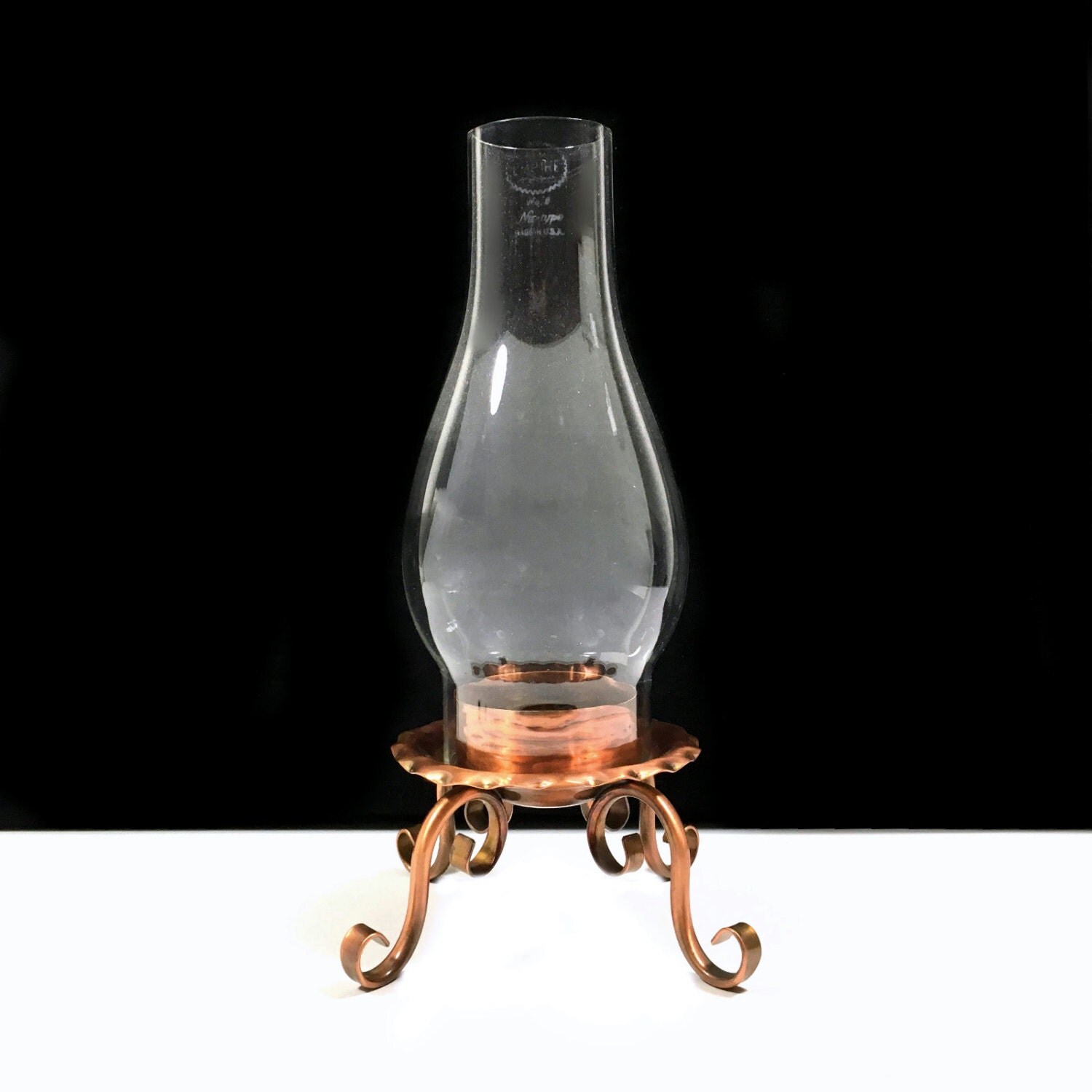 Vintage Gregorian Copper Hurricane Style Candle Holder