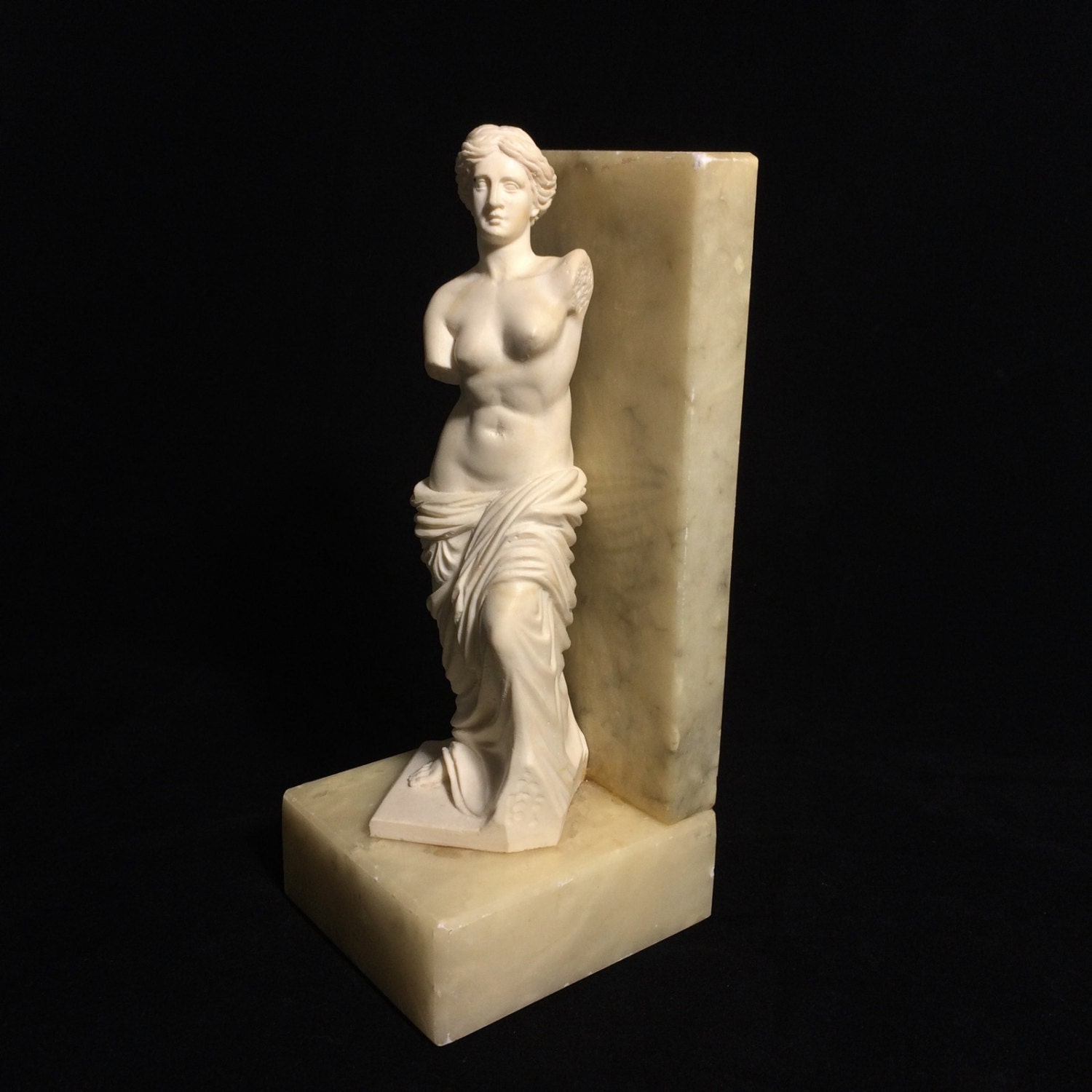 Vintage Venus De Milo Bookend Statue done in Marble Composite