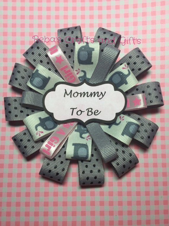 Elephant Mommy To Be Baby Shower Pin Corsage Daddy to be