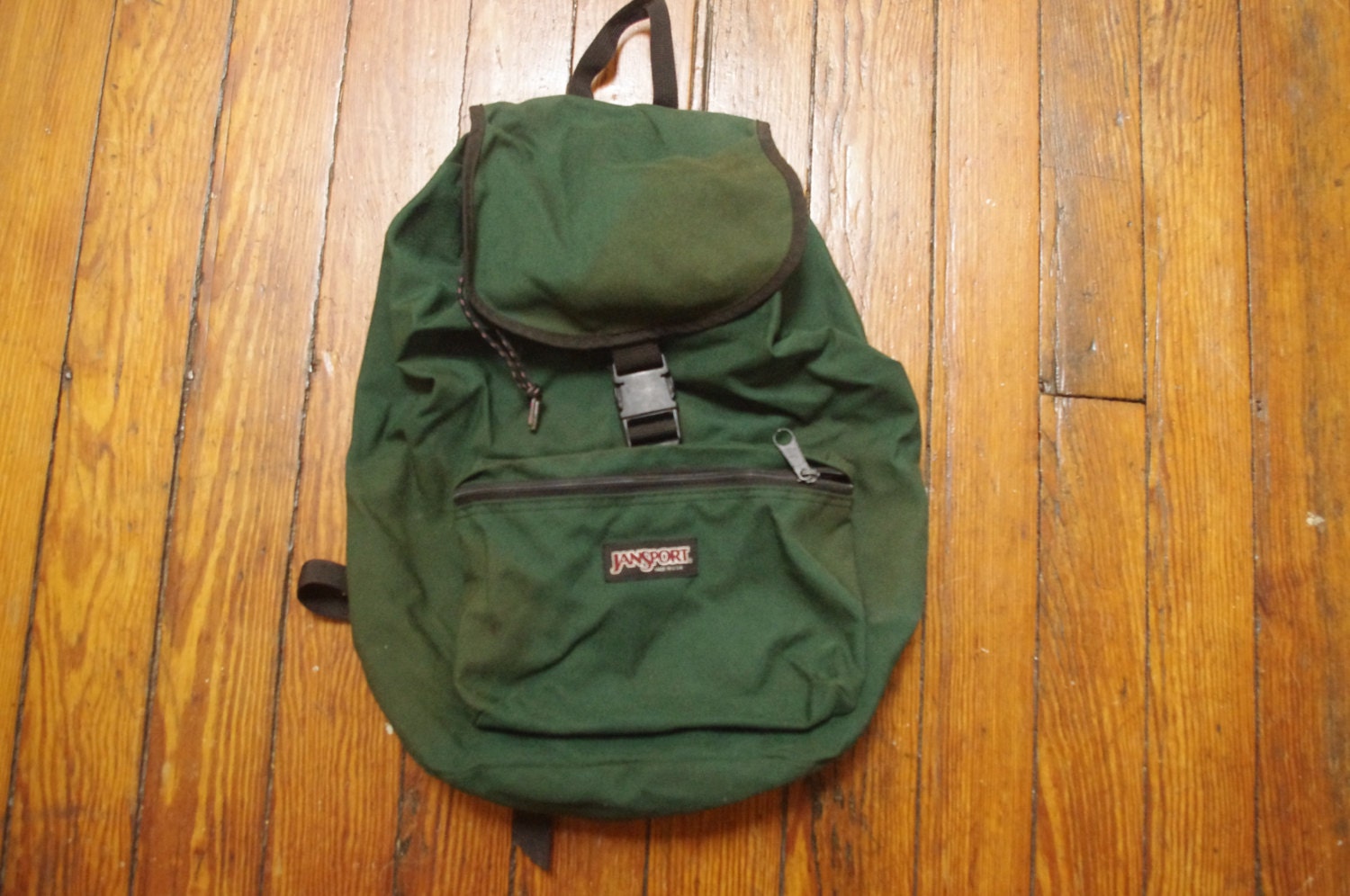 Vintage Jansport 90s backpack drawstring green book bag