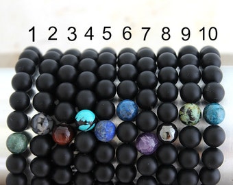 Black Onyx Customized Bracelet Mens Bracelet Mens Gift Boyfriend Gift Brother Gift Mens Beaded Bracelet Dad Gift