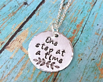 One Step at a Time - Recovery Jewelry - Sobriety - AA - Addiction Recovery - 12 Steps -Sobriety Gift -Motivational Jewelry -Alcohol Recovery