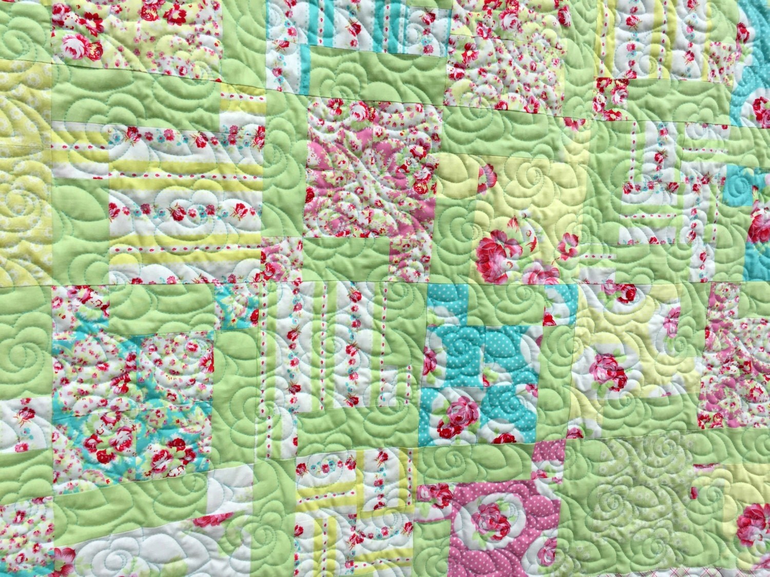 Floral Quilt Shabby Chic Quilt Queen Size Bedding