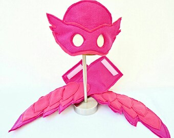 Owlette mask and armband wings.