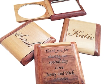 2 Personalized Engraved Compact Mirror - Custom Compact Mirror - Pocket Mirror - Engraved Compact Mirror - Makeup Mirror - Engraved Mirror