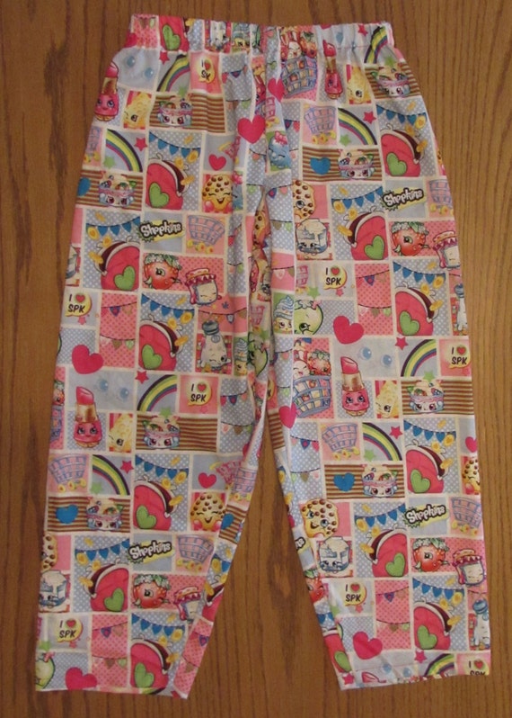 Shopkins pajama cotton pants / elastic waste / 6 mon to 14 child