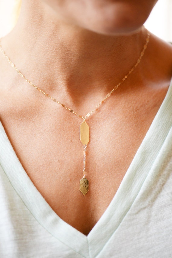 Delicate Gold Necklace // Art Deco Necklace // Modern Gold
