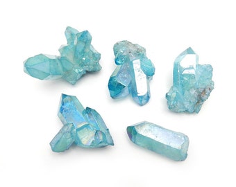 Crystal Cluster Large Gorgeous Aqua Aura Cluster Point - (RK85B5-03)