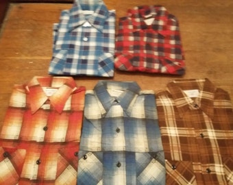 washington dee cee flannal all cotton vintage deadstock shirts pick 1 goes w jeans or sneakers pants work wear made usa mens new old