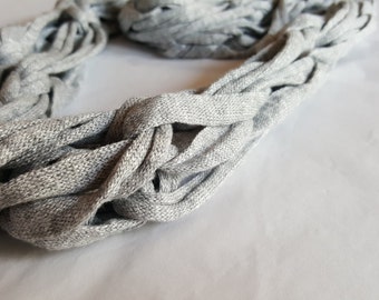 Arm knit scarf grey infinity scarf