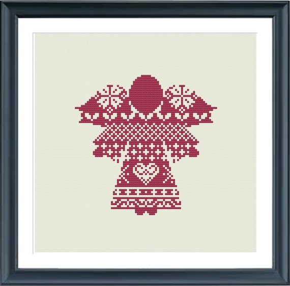 christmas cross stitch pattern christmas angel by Happinesst