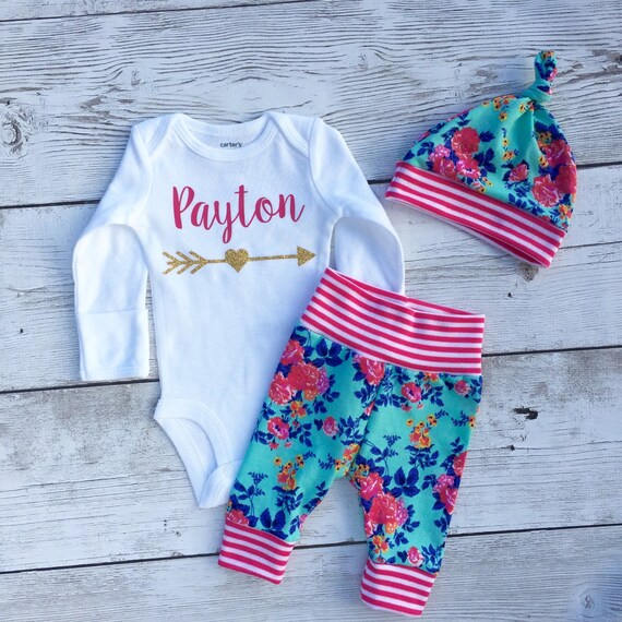 Newborn girls going home outfit Coming by PinkPineappleCouture