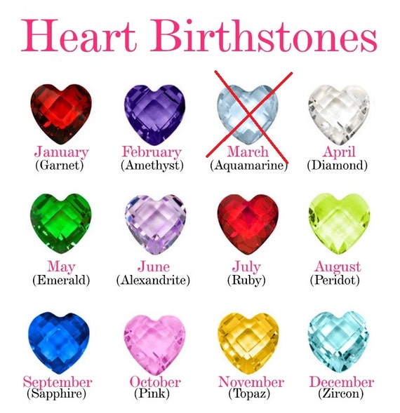 Heart Birthstones Birthstones for Floating by ImpressiveTrends